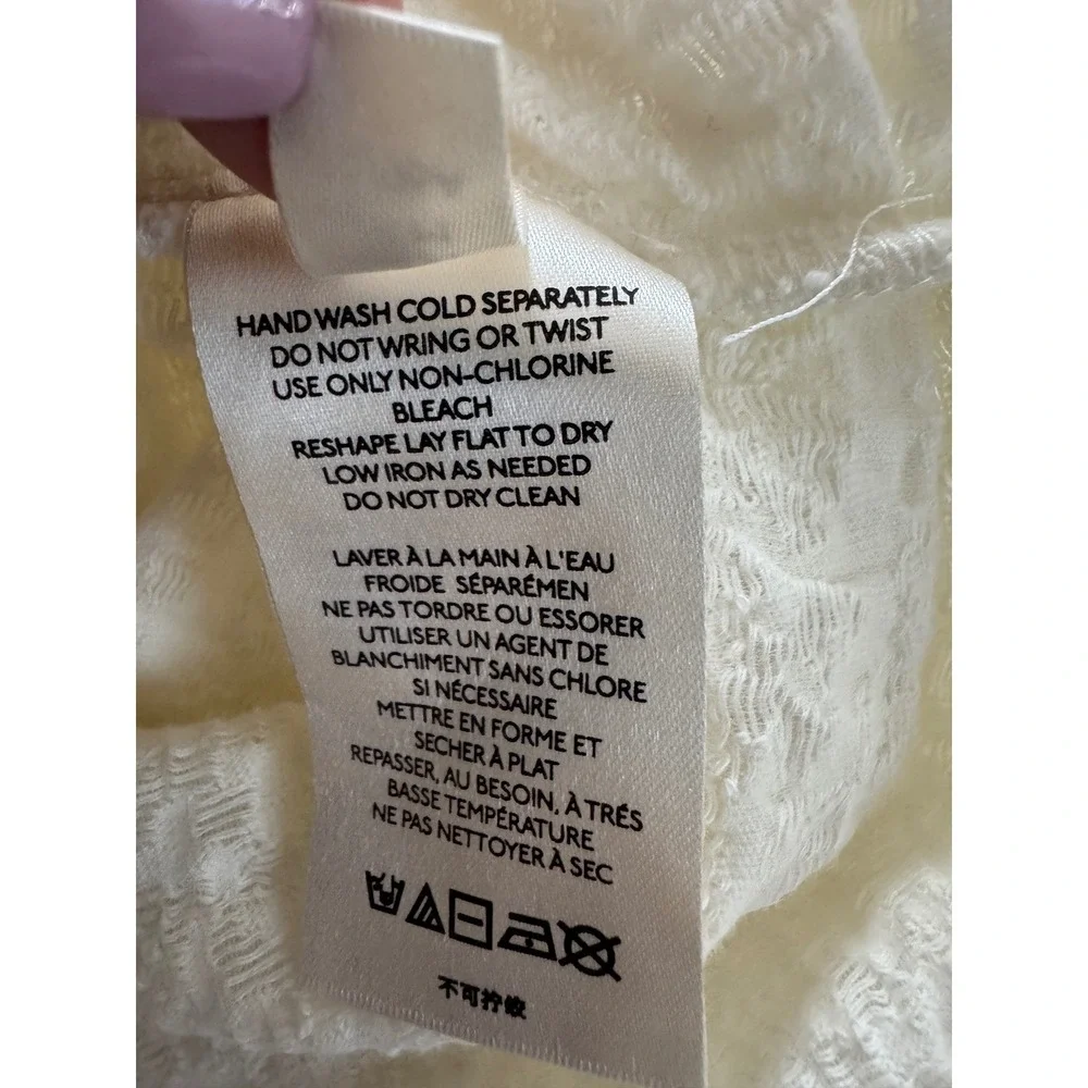 Free People Halter Top Womens M Ivory Gardenia Ruched Cut‎ Out Boho